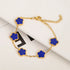 Adjustable Gold-Plated Stainless Steel Plant Flower Bracelet for Women – Trendy Clover Design with Five Leaf Petals, Waterproof & Anti-Allergic Jewelry Gift